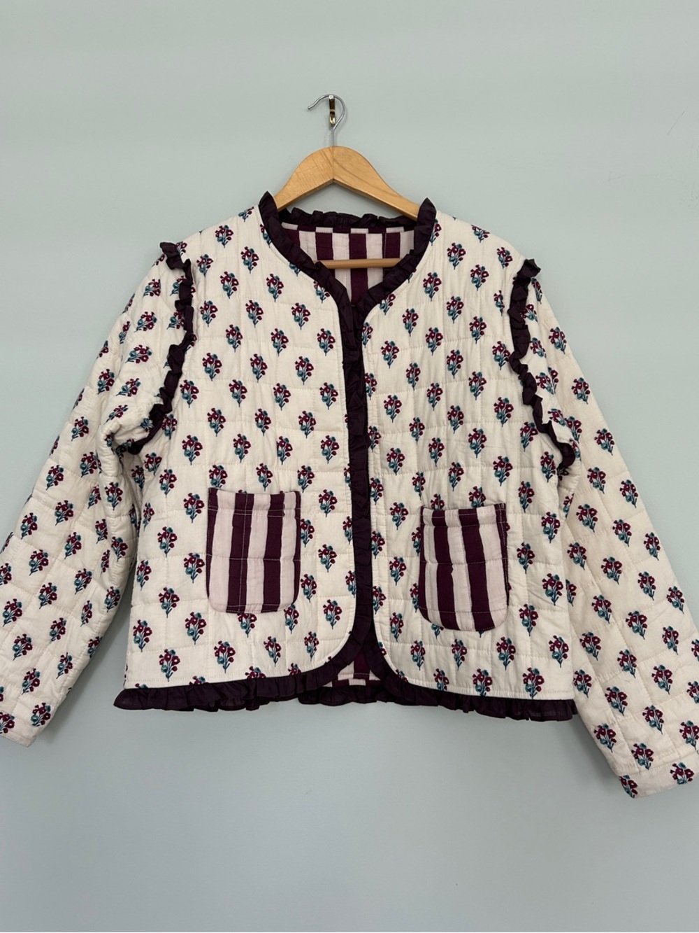 NWOT m/l Ophelia and Indigo for Anthropologie quilted jacket